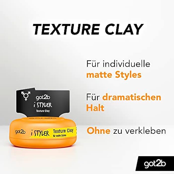 got2b iStyler Texture Clay Halt 4 (75 ml), Hair Cream for Men Gives a Cool Matte Effect, Hair Paste for a Textured, Matte-Defined Style - Image 4